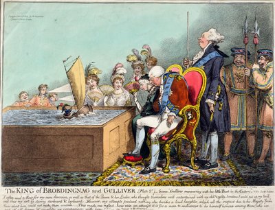 Il re di Brobdingnag e Gulliver (Tavola 2d) pubblicato da Hannah Humphrey nel 1804 da James Gillray